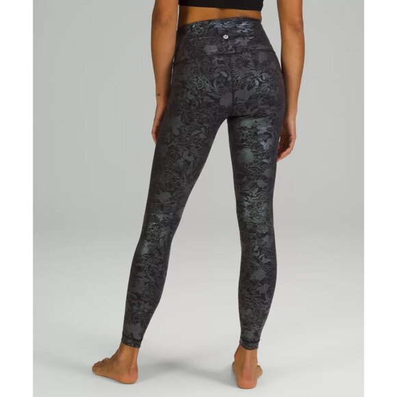 Lululemon Wunder Under Hi-Rise Tight Women 4 Stretch Breathable Black Iridescent - Picture 2 of 14